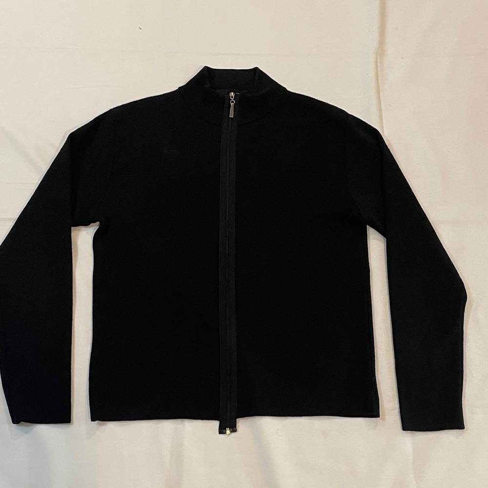 Men's Black Zip-Up Sweater